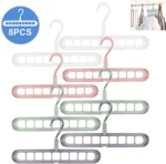 8pcs 9 Holes Hangers Clothes Space Saving Hanger Closet Organizer PP Plastic